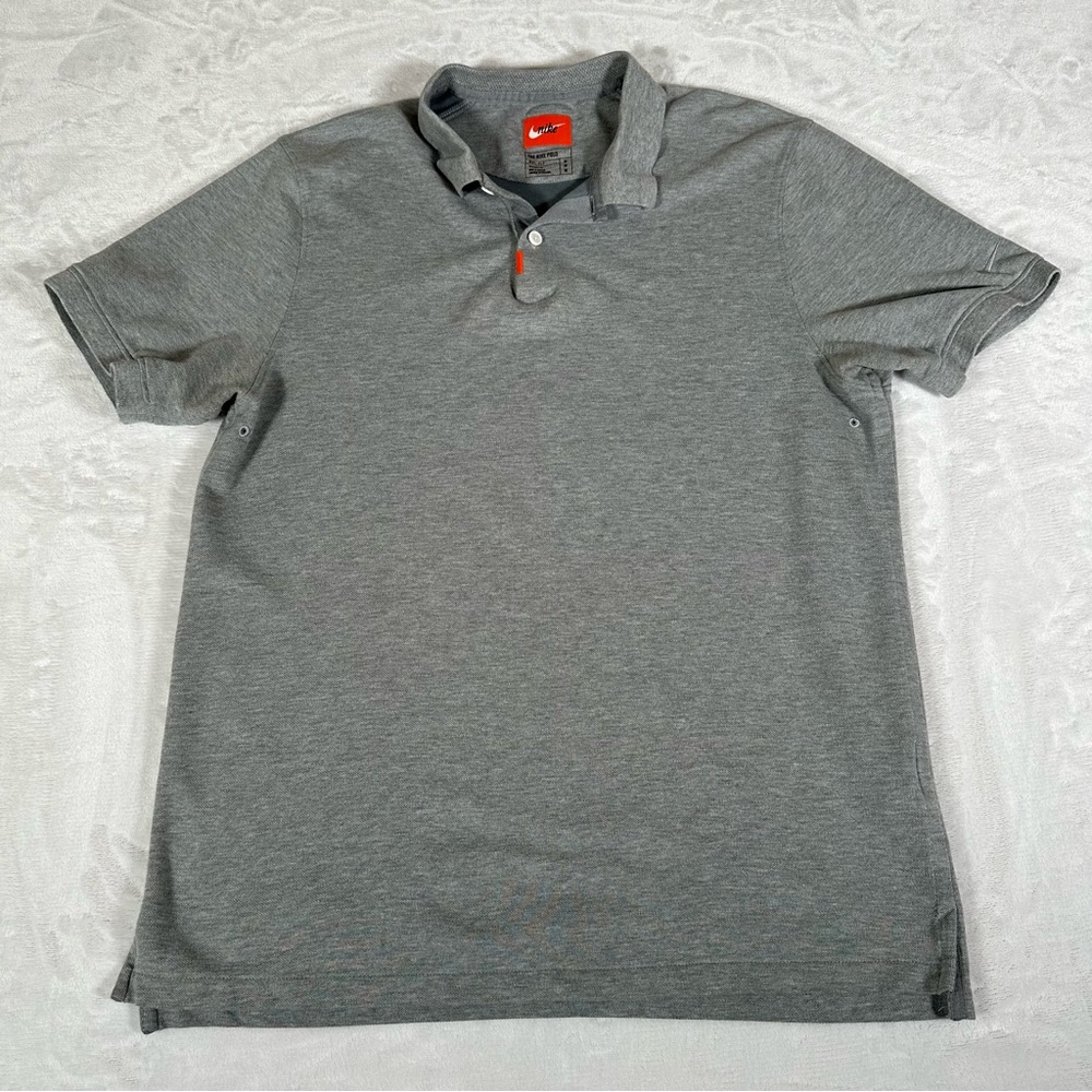 VTG Nike Polo Shirt Men Size M Short Sleeve Dri Fit Orange Label Cotton Blend